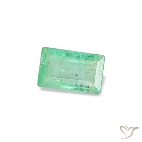 Esmeralda verde natural 0,13ct, baguete, VS-SI