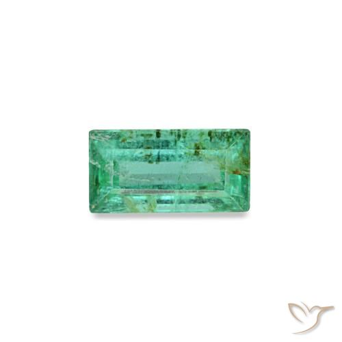 Esmeralda verde natural 0,14ct, baguete, SI