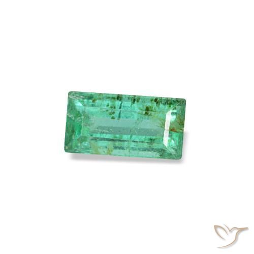 Esmeralda verde natural 0,14ct, baguete, SI