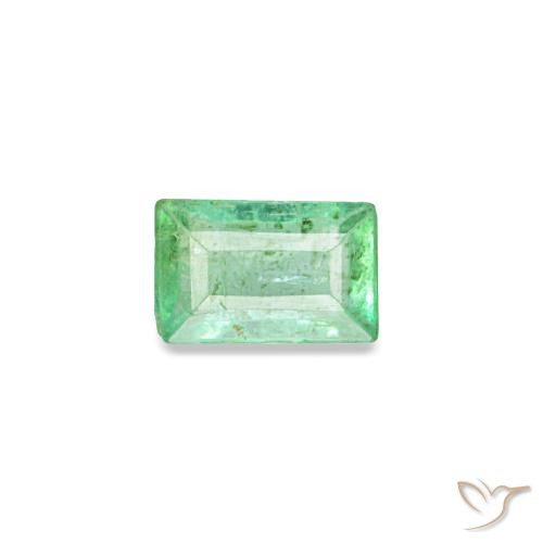 Esmeralda verde natural 0,12ct, baguete, VS-SI