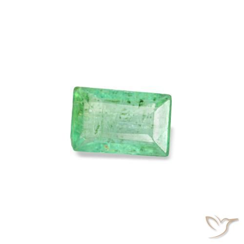 Esmeralda verde natural 0,12ct, baguete, VS-SI