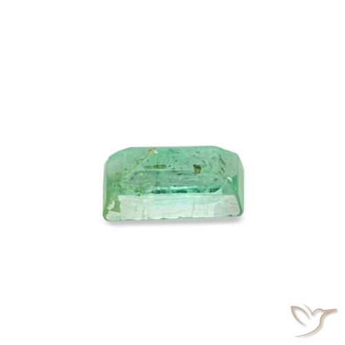 Esmeralda verde natural 0,12ct, baguete, VS-SI