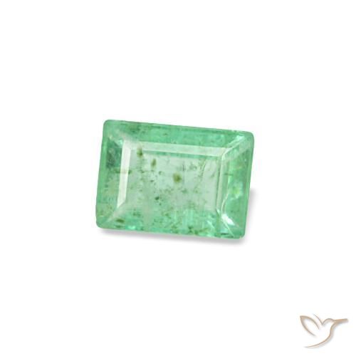 Esmeralda verde natural 0,15ct, baguete, SI