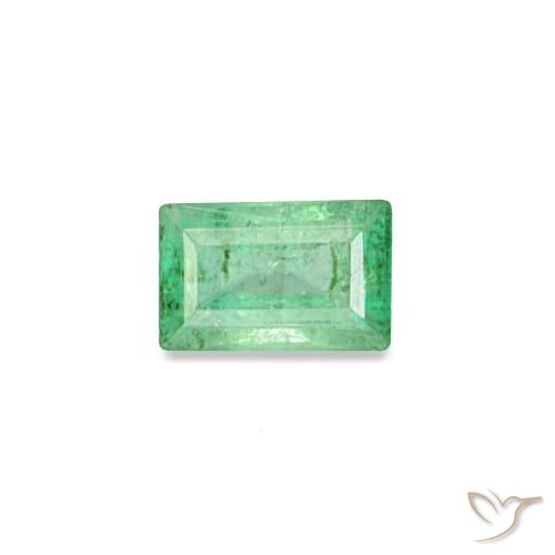 Esmeralda verde natural 0,15ct, baguete, SI