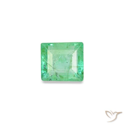 Esmeralda verde natural 0,12ct, baguete, VS-SI