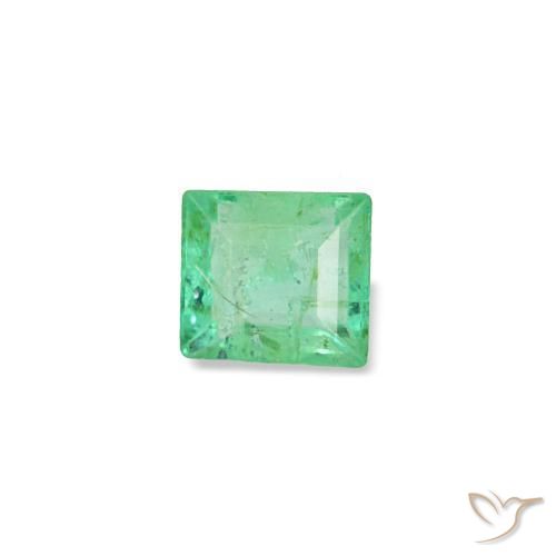 Esmeralda verde natural 0,12ct, baguete, VS-SI