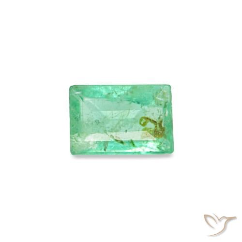 Esmeralda verde natural 0,15ct, baguete, SI