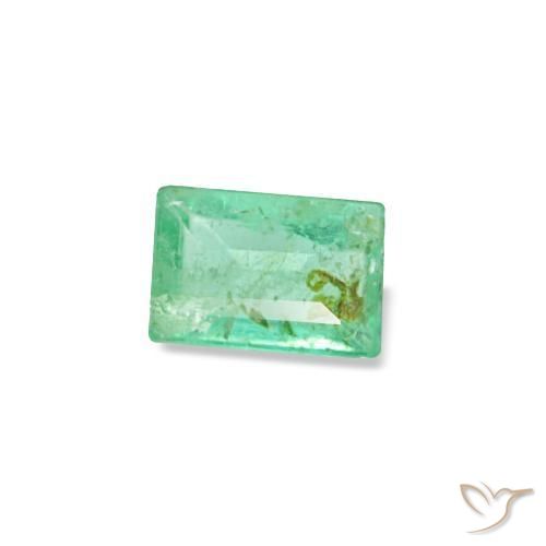 Esmeralda verde natural 0,15ct, baguete, SI