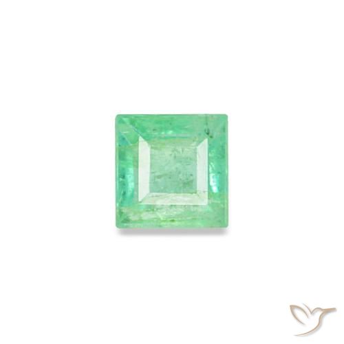 Esmeralda verde natural 0,09ct, quadrado, VS-SI