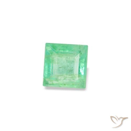 Esmeralda verde natural 0,09ct, quadrado, VS-SI