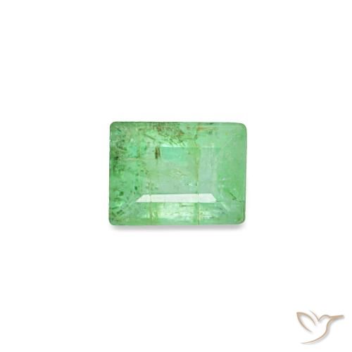 Esmeralda verde natural 0,16ct, baguete, SI