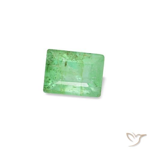 Esmeralda verde natural 0,16ct, baguete, SI