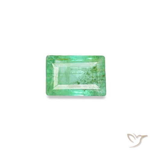 Esmeralda verde natural 0,12ct, baguete, SI