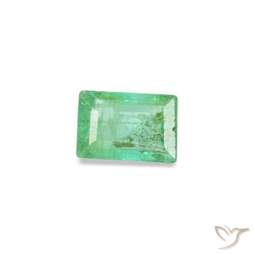 Esmeralda verde natural 0,12ct, baguete, SI