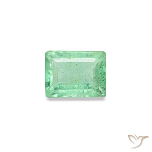 Esmeralda verde natural 0,15ct, baguete, SI