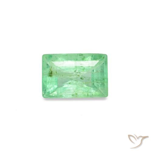 Esmeralda verde natural 0,14ct, baguete, SI