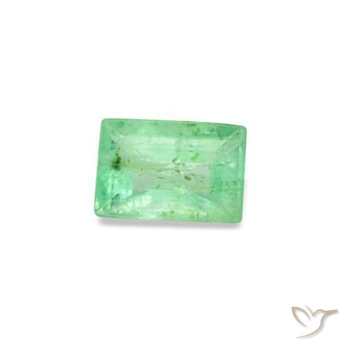 Esmeralda verde natural 0,14ct, baguete, SI