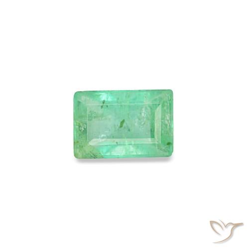 Esmeralda verde natural 0,15ct, baguete, SI
