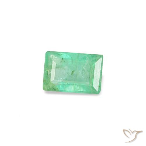 Esmeralda verde natural 0,15ct, baguete, SI