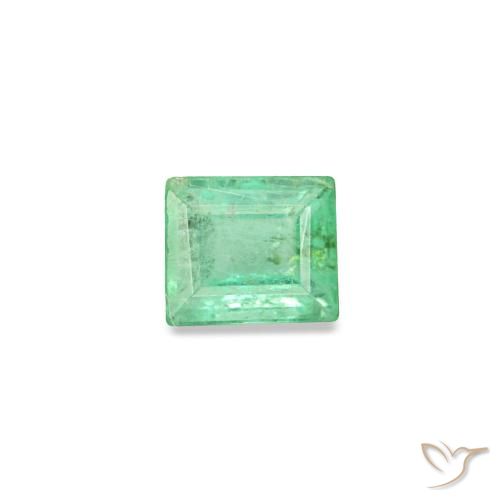 Esmeralda verde natural 0,13ct, baguete, SI