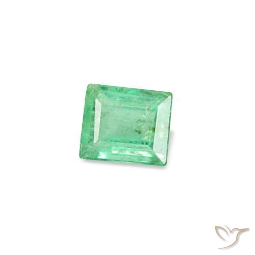 Esmeralda verde natural 0,13ct, baguete, SI