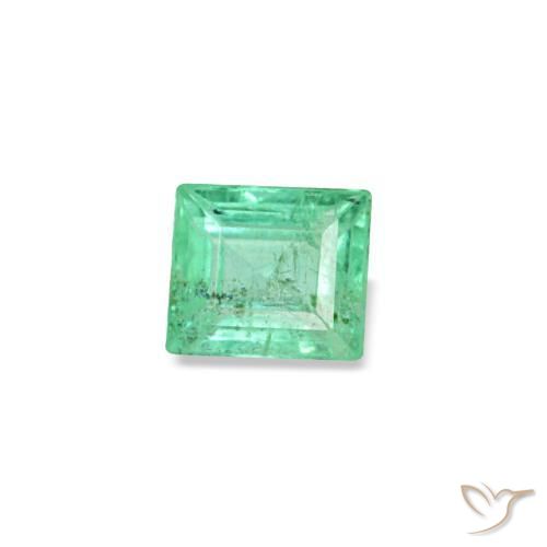Esmeralda verde natural 0,15ct, baguete, SI