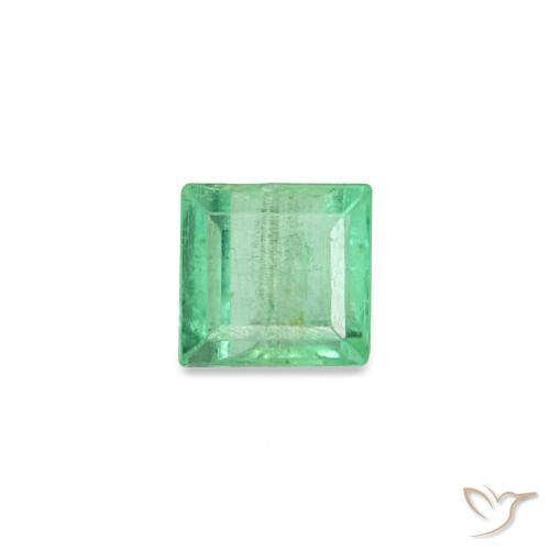 Esmeralda verde natural 0,16ct, baguete, SI