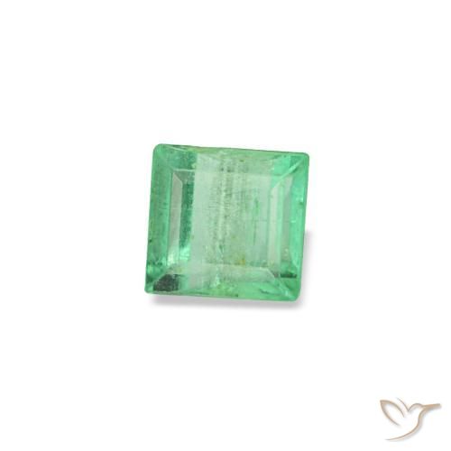Esmeralda verde natural 0,16ct, baguete, SI