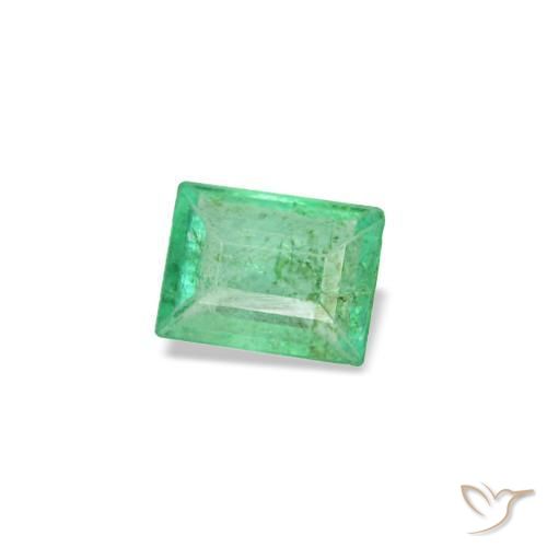 Esmeralda verde natural 0,12ct, baguete, SI