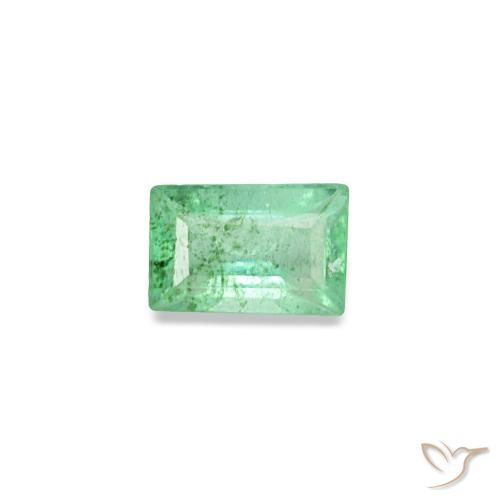 Esmeralda verde natural 0,14ct, baguete, SI