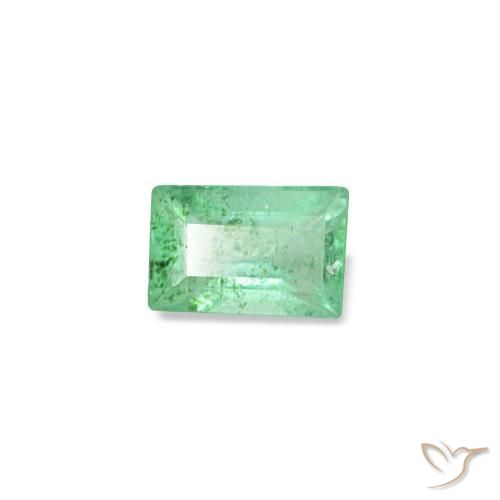 Esmeralda verde natural 0,14ct, baguete, SI