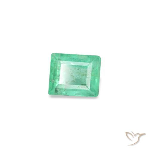 Esmeralda verde natural 0,11ct, baguete, SI