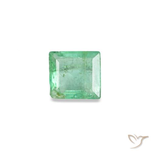 Esmeralda verde natural 0,11ct, baguete, SI