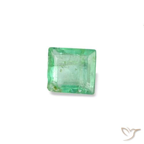 Esmeralda verde natural 0,11ct, baguete, SI