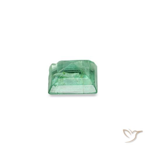 Esmeralda verde natural 0,11ct, baguete, SI