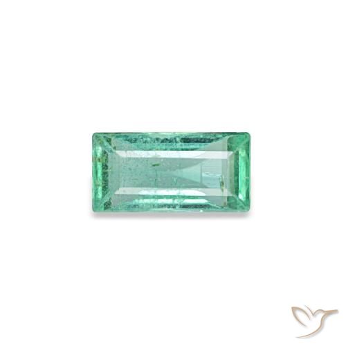 Esmeralda verde natural 0,13ct, baguete, VS-SI