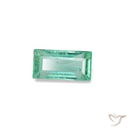 Esmeralda verde natural 0,13ct, baguete, VS-SI