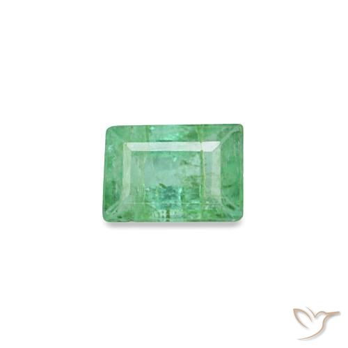 Esmeralda verde natural 0,13ct, baguete, SI