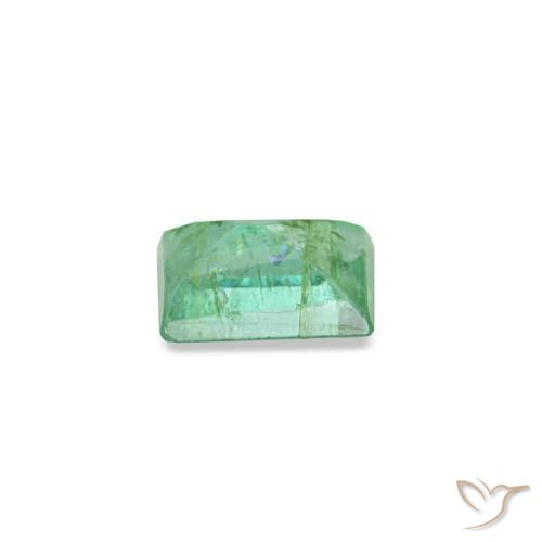 Esmeralda verde natural 0,13ct, baguete, SI
