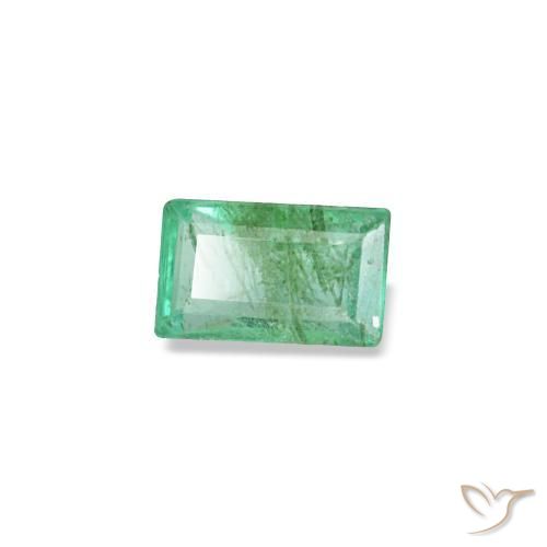 Esmeralda verde natural 0,14ct, baguete, SI