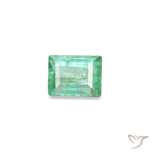 Esmeralda verde natural 0,13ct, baguete, SI