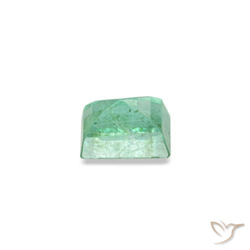 Esmeralda verde natural 0,13ct, baguete, SI