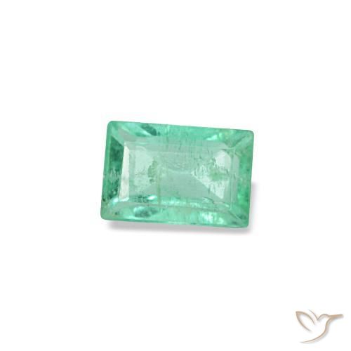 Esmeralda verde natural 0,16ct, baguete, SI