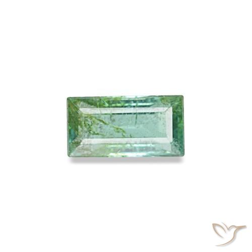 Esmeralda verde natural 0,14ct, baguete, SI