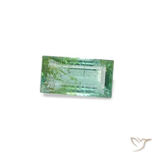 Esmeralda verde natural 0,14ct, baguete, SI