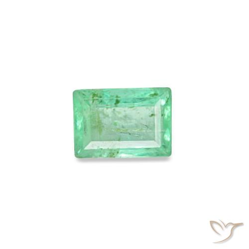 Esmeralda verde natural 0,14ct, baguete, VS-SI