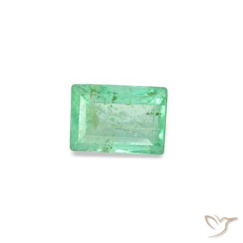 Esmeralda verde natural 0,14ct, baguete, VS-SI