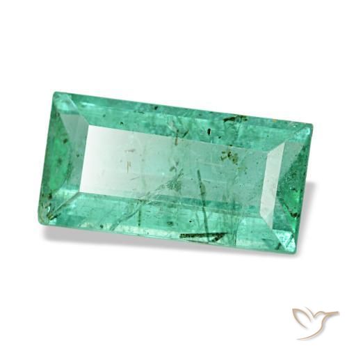 Esmeralda verde natural 1,46ct, baguete, VS-SI