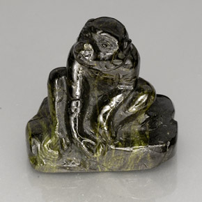 Epidoto verde natural 87,63ct, forma extravagante, opaco
