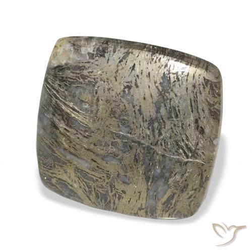 Feather Pyrite Bronze Enegrecido Natural 36.40ct, Almofada, Opaco